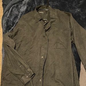 Suede button down with pattern